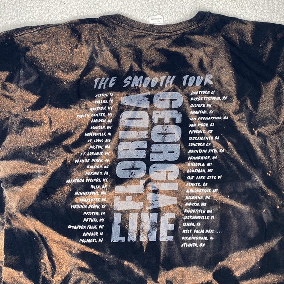 Florida Georgia Line The Smooth Tour Bleached T-Shirt: Size XXL - Picture 6 of 10
